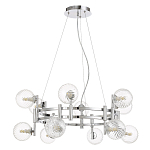 Люстра подвесная с 12-ю рельефными прозрачными плафонами из стекла и основанием цвета Хром Perforated Glass Bubbles варинант исполнения - 1 | Loft Concept в Рязани