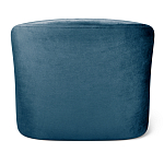 Стул с мягкой синей обивкой из велюра и подъемно-поворотным механизмом на белых колесиках Harper Blue and White варинант исполнения - 3 | Loft Concept в Рязани