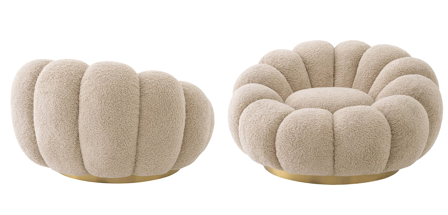 Кресло Eichholtz Swivel Chair Mello Canberra Sand Кресло Eichholtz Swivel Chair Mello Canberra Sand - Loft-Concept в Рязани