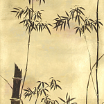 Обои ручная роспись Bamboo Quicksilver on Warm Gold gilded tea paper варинант исполнения - 1 | Loft Concept в Рязани