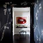 Обои ручная роспись Bamboo Special Colourway on Pitch dyed silk варинант исполнения - 1 | Loft Concept в Рязани