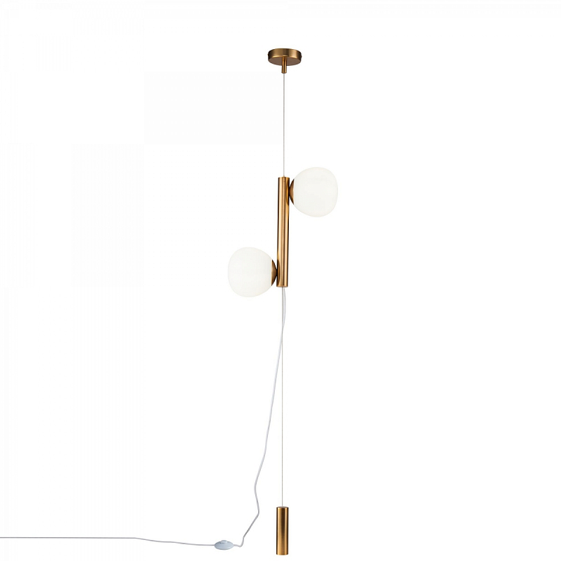 Торшер Tiepolo Ball Floor Lamp Double gold Золотой Белый Торшер Tiepolo Ball Floor Lamp Double gold Золотой Белый в Рязани | Loft Concept