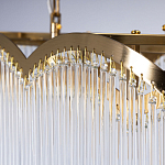 Люстра прямоугольная на цепях с прозрачными трубками и волнистым краем Nembus варинант исполнения - 7 | Loft Concept в Рязани