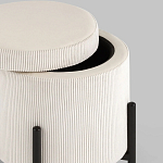 Молочный пуф на черных ножках SANJAY варинант исполнения - 3 | Loft Concept в Рязани