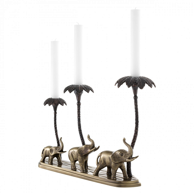 Подсвечник Eichholtz Candle Holder Trio Латунь Античная полированная Темная бронза Подсвечник Eichholtz Candle Holder Trio Латунь Античная полированная Темная бронза в Рязани | Loft Concept