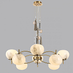 Люстра подвесная с 8-ю шарообразными плафонами из белого стекла с подвесками из камня и кисточками Agatelle варинант исполнения - 4 | Loft Concept в Рязани