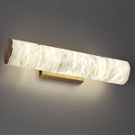 Бра с цилиндрическим плафоном из белого алебастра на прямоугольном основании Латунь Cryptocrystalline Stone варинант исполнения - 2 | Loft Concept в Рязани