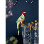 Ваза из прозрачного стекла с бронзовыми ножками и фигурками попугаев Eden Garden porcelain and bronze варинант исполнения - 3 | Loft Concept в Рязани