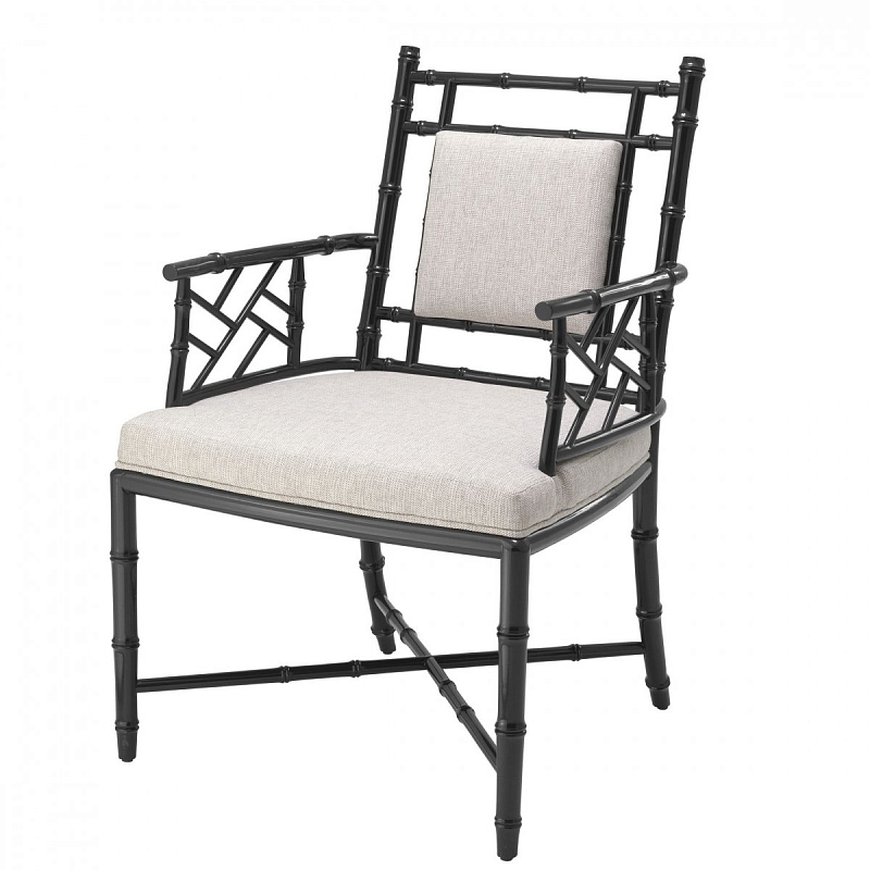Кресло Eichholtz Chair Germaine Черный Бежево-серый в Рязани | Loft Concept 