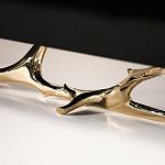 Дизайнерский комод чёрный глянцевый с основанием в виде золотых ветвей Meta Credenza  варинант исполнения - 2 | Loft Concept в Рязани