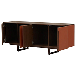 Комод с декором из кожи Orange Leather Chest of Drawers варинант исполнения - 3 | Loft Concept в Рязани