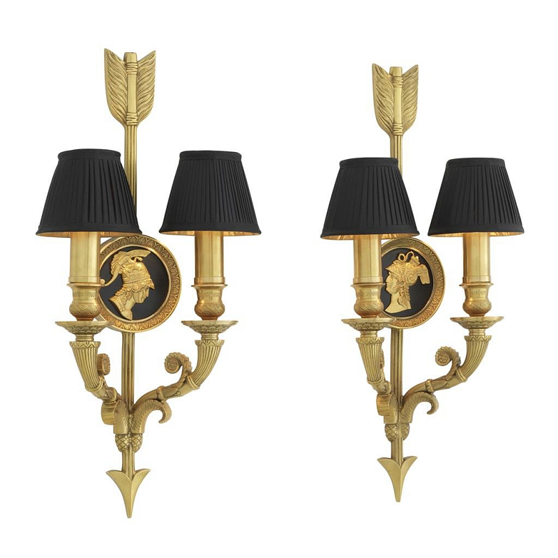Комплект из 2-х бра Eichholtz Wall Lamp Tiberius Черный Золотой Комплект из 2-х бра Eichholtz Wall Lamp Tiberius Черный Золотой в Рязани | Loft Concept