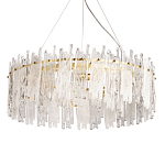 Люстра круглая с прозрачными стержнями разной длины Textured Glass Chandelier варинант исполнения - 1 | Loft Concept в Рязани