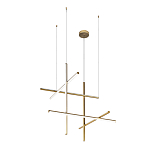 Люстра с 6-ю  пересекающимися цилиндрическими плафонами на тонких тросах Trumpet tube варинант исполнения - 2 | Loft Concept в Рязани