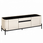 ТВ-тумба белая с чёрной столешницей с 2-мя дверками и ящиком San Marco варинант исполнения - 1 | Loft Concept в Рязани
