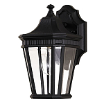 Настенный фонарь черного цвета с прозрачными стеклянным плафоном Feiss варинант исполнения - 6 | Loft Concept в Рязани