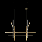 Люстра с 8-ю пересекающимися цилиндрическими плафонами на тонких тросах Trumpet tube варинант исполнения - 5 | Loft Concept в Рязани