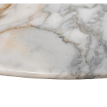 Столик журнальный с круглой мраморной столешницей на трех опорах Marble Stone Drawing варинант исполнения - 4 | Loft Concept в Рязани