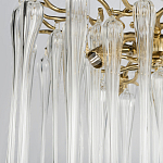 Люстра подвесная круглая в виде ветвей деревьев бронзового цвета с прозрачными подвесками-каплями Droplet Chandelier варинант исполнения - 5 | Loft Concept в Рязани