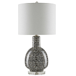 Настольная лампа с корпусом в форме амфоры и тканевым абажуром Warmth of Light варинант исполнения - 3 | Loft Concept в Рязани