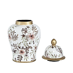 Ваза с нежным цветочным узором в пастельных тонах и крышкой с золотым акцентом Chinoiserie Ceramics варинант исполнения - 2 | Loft Concept в Рязани