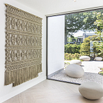 Панно на стену плетеное Макраме бежевый цвет  варинант исполнения - 6 | Loft Concept в Рязани