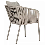 Стул серо-бежевый с декоративным плетением на спинке и подлокотниках Chair Weave варинант исполнения - 3 | Loft Concept в Рязани