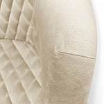 Барный стул со спинкой и подлокотниками на 4-х деревянных ножках Кремовый Велюр Ava Charm варинант исполнения - 4 | Loft Concept в Рязани