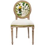 Стул бежевый из натурального бука с изображением птиц и цветов Blooming Birds варинант исполнения - 1 | Loft Concept в Рязани