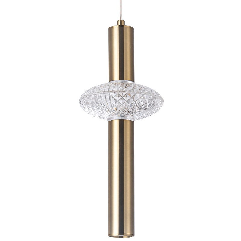 Подвесной светильник Toussaint Metal Tube Retro Light Hanging Lamp Прозрачный Латунь в Рязани | Loft Concept 