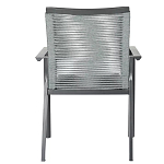 Стул темно-серый с высокой плетеной спинкой и сиденьем Braided Strength варинант исполнения - 4 | Loft Concept в Рязани