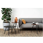 Кофейный столик с круглой столешницей на 3-х черных ножках Laconic Stylish Design варинант исполнения - 2 | Loft Concept в Рязани