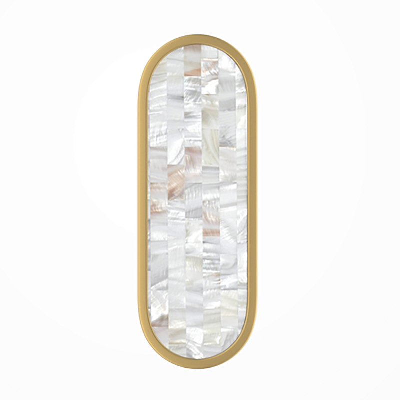 Бра перламутровый Lunaris 30 см Латунь Перламутровый в Рязани | Loft Concept 