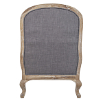 Кресло с пуфом с мягкой обивкой из льна Edward Armchair grey варинант исполнения - 3 | Loft Concept в Рязани