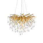 Люстра подвесная с прозрачными стеклянными подвесками в форме капель Диаметр 60 см Droplet Chandelier варинант исполнения - 6 | Loft Concept в Рязани
