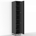 Шкаф-пенал с зеркальной дверцей и фасадом цвета графит Strict Lines варинант исполнения - 3 | Loft Concept в Рязани