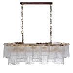 Люстра подвесная прямоугольная из рифленого стекла Fluted Glass Chandelier варинант исполнения - 2 | Loft Concept в Рязани