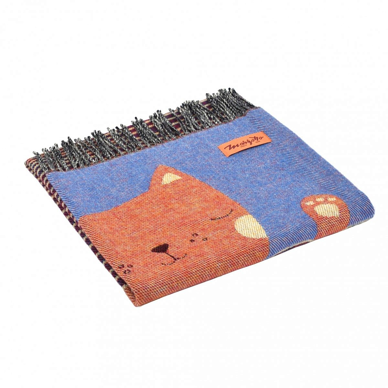 Плед CAT 1 Marzotto Синий Оранжевый в Рязани | Loft Concept 