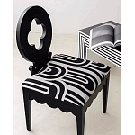 Дизайнерский стул с круглой деревянной спинкой Black and White Clover варинант исполнения - 7 | Loft Concept в Рязани