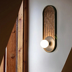 Бра с декором из плетеного бамбука Wicker Oval Lamp варинант исполнения - 1 | Loft Concept в Рязани