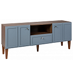 ТВ-тумба серая из массива бука с 2-мя дверками и ящиком Wenge Light варинант исполнения - 1 | Loft Concept в Рязани