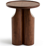 Круглый приставной стол из массива ореха Balu Wooden Side Table варинант исполнения - 2 | Loft Concept в Рязани