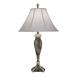 Настольная лампа с белым тканевым абажуром в форме колокола Stiffel варинант исполнения - 1 | Loft Concept в Рязани