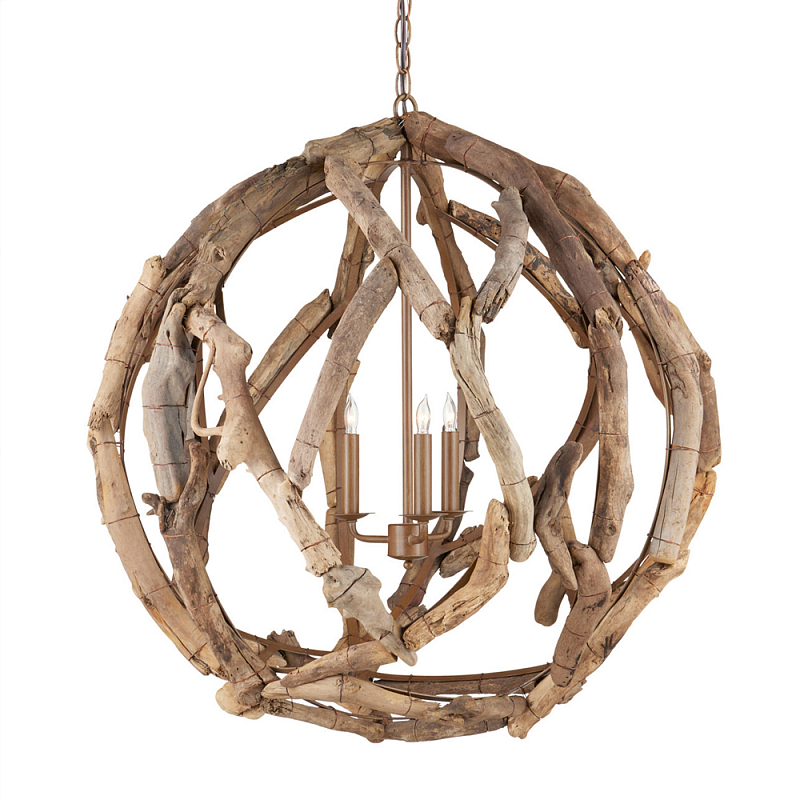 Люстра круглая в виде веток деревьев Natural Driftwood  Бежевый в Рязани | Loft Concept 