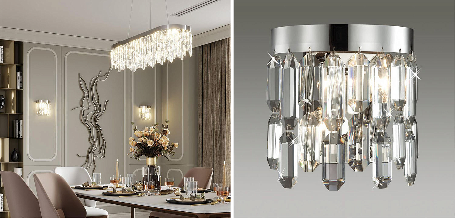 Бра Crystal Polyhedrons Wall Lamp Chrome Бра Crystal Polyhedrons Wall Lamp Chrome - Loft-Concept в Рязани