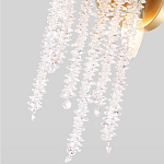 Бра с хрустальными прозрачными подвесками и круглым основанием золотого цвета FAIRYTREE Light варинант исполнения - 4 | Loft Concept в Рязани