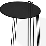 Стол журнальный круглый с серой столешницей из стекла на 4-х черных ножках Gray and Gold Marble варинант исполнения - 3 | Loft Concept в Рязани