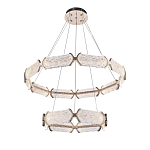 Люстра с 2-мя кольцами с текстурным природным рисунком IceFlame варинант исполнения - 8 | Loft Concept в Рязани