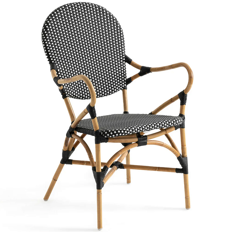Кресло плетеное из ротанга Ronald Black White Rattan Chair Коричневый Черно-белый Кресло плетеное из ротанга Ronald Black White Rattan Chair Коричневый Черно-белый в Рязани | Loft Concept