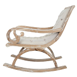 Кресло-качалка с мягкой обивкой из льна Ella Armchair beige варинант исполнения - 2 | Loft Concept в Рязани